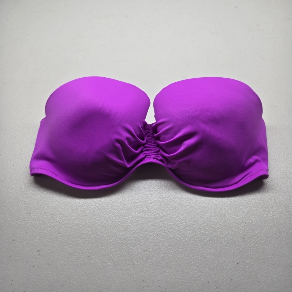 Victoria's Secret Women Bra 36DD Purple Bandeau Bikini Top Underwired Strapless